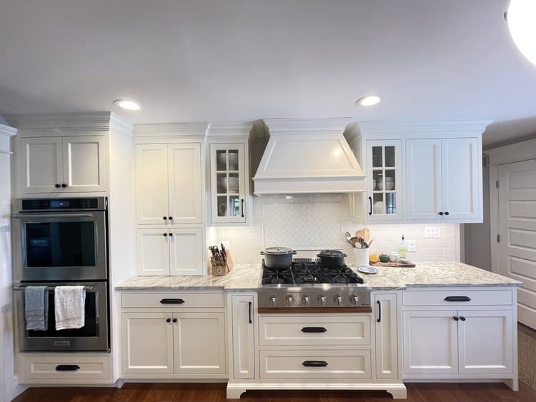 Kitchen remodeling with new cabinets and stove